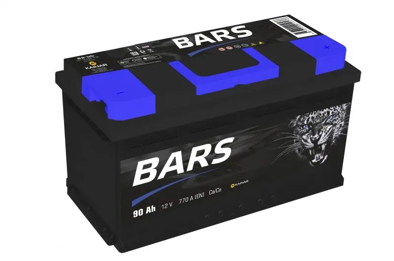 Аккумулятор BARS 6СТ-90 90Ah 770A 353x175x190 "- +"