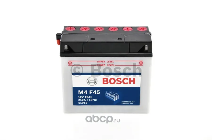 Аккумулятор BOSCH M4 F45 51913 19Ah 170A 186x82x171 "- +"