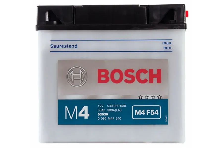 Аккумулятор BOSCH M4 F60 YB30L-B 30Ah 300A 186x130x171 "- +"