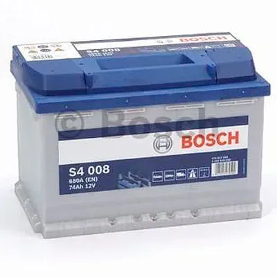 Аккумулятор BOSCH S4 008 74Ah 680A 278x175x190 "- +"