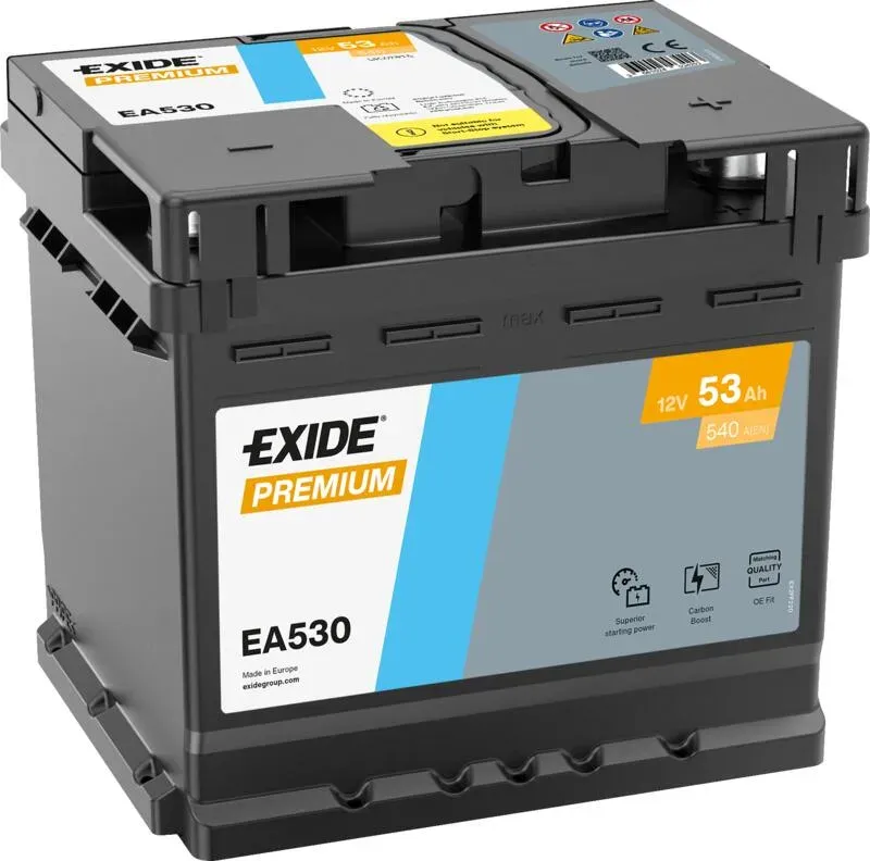 Аккумулятор EXIDE PREMIUM ЕА530 53Ah 540A 207x175x190 "- +"