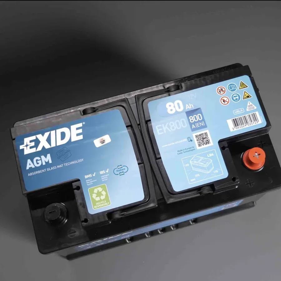 Аккумулятор EXIDE Start-Stop AGM EK800 80Ah 800A 315x175x190 "- +"