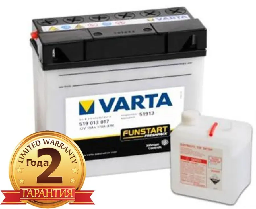 Аккумулятор Varta Powersports 51913 19Ah 170A 186x82x171 "- +"