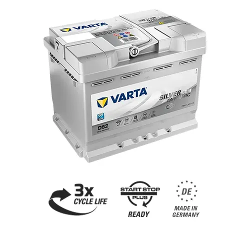Аккумулятор Varta Silver Dynamic AGM D52 60Ah 680A 242x175x190 "- +"